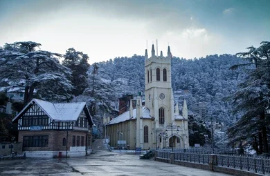 christ-church-shimla-on-snowy-260nw-601299908